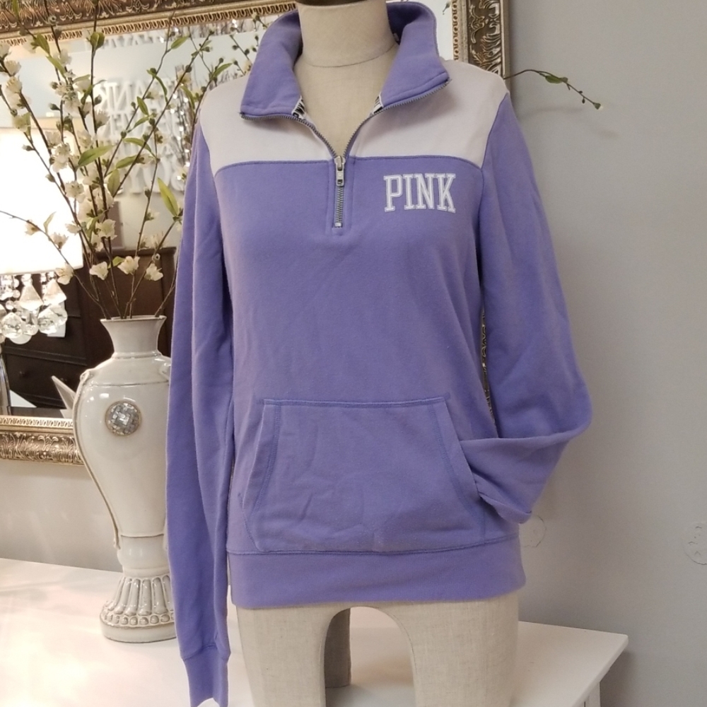 Pink Victoria's secret zipper pullover sweatshirt